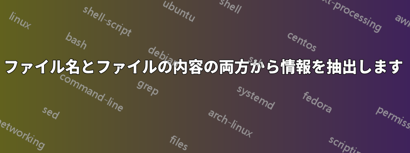 ファイル名とファイルの内容の両方から情報を抽出します