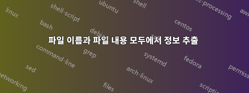 파일 이름과 파일 내용 모두에서 정보 추출