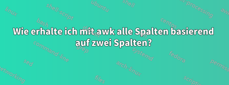 Wie erhalte ich mit awk alle Spalten basierend auf zwei Spalten?