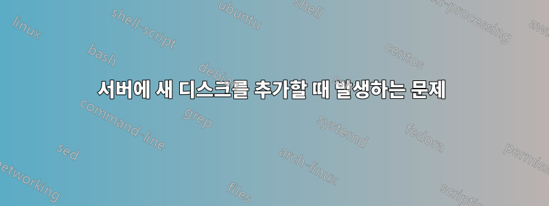 서버에 새 디스크를 추가할 때 발생하는 문제