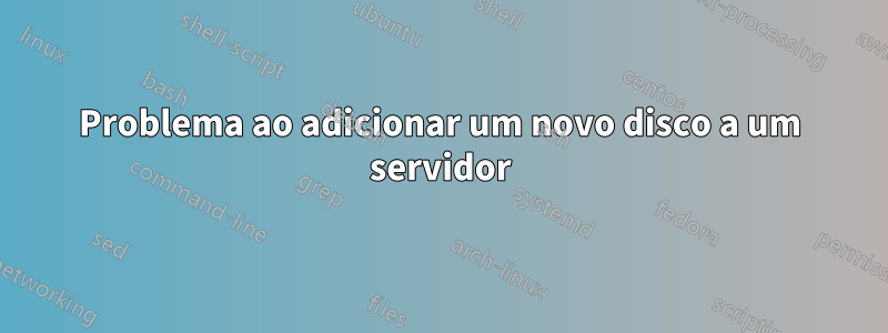 Problema ao adicionar um novo disco a um servidor