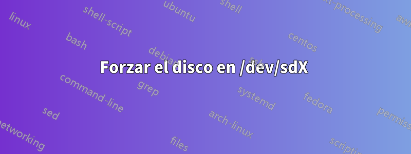 Forzar el disco en /dev/sdX