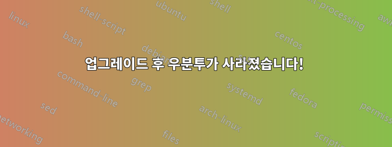 업그레이드 후 우분투가 사라졌습니다!