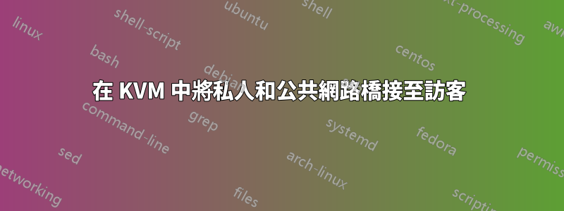 在 KVM 中將私人和公共網路橋接至訪客