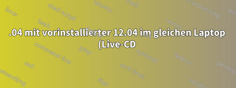 14.04 mit vorinstallierter 12.04 im gleichen Laptop (Live-CD)
