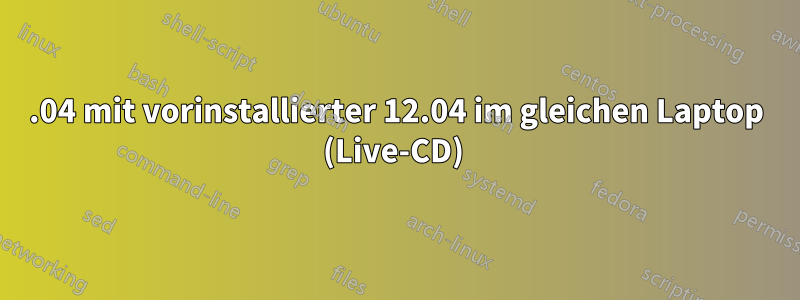 14.04 mit vorinstallierter 12.04 im gleichen Laptop (Live-CD) 