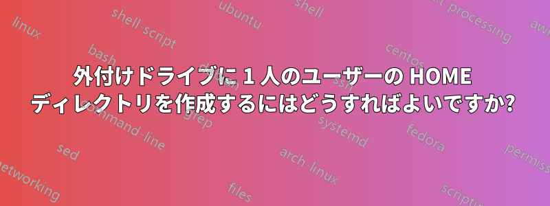 外付けドライブに 1 人のユーザーの HOME ディレクトリを作成するにはどうすればよいですか?