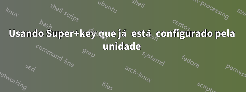 Usando Super+key que já está configurado pela unidade