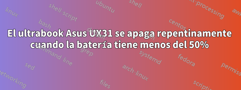 El ultrabook Asus UX31 se apaga repentinamente cuando la batería tiene menos del 50%