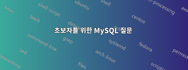 초보자를 위한 MySQL 질문