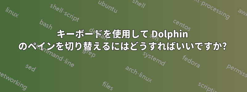 キーボードを使用して Dolphin のペインを切り替えるにはどうすればいいですか?