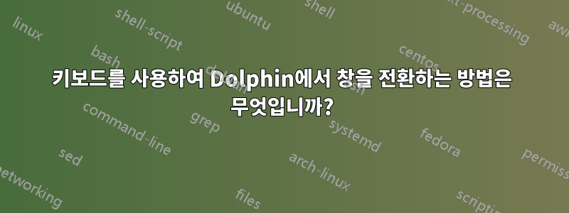 키보드를 사용하여 Dolphin에서 창을 전환하는 방법은 무엇입니까?