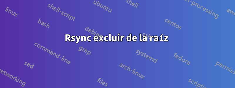Rsync excluir de la raíz
