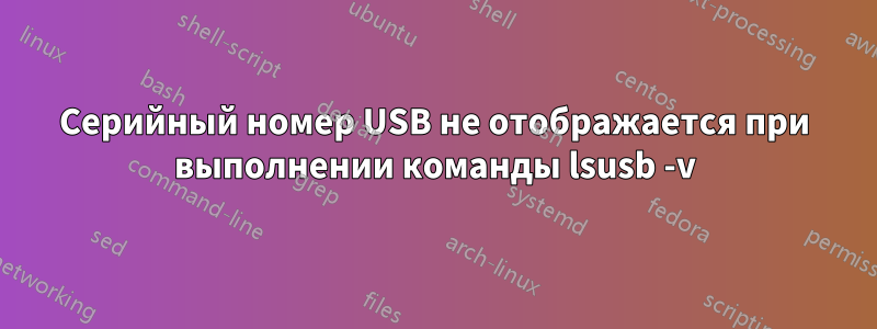 Серийный номер USB не отображается при выполнении команды lsusb -v