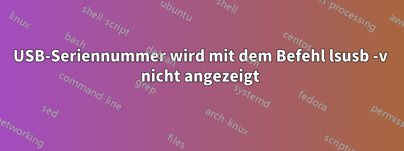 USB-Seriennummer wird mit dem Befehl lsusb -v nicht angezeigt