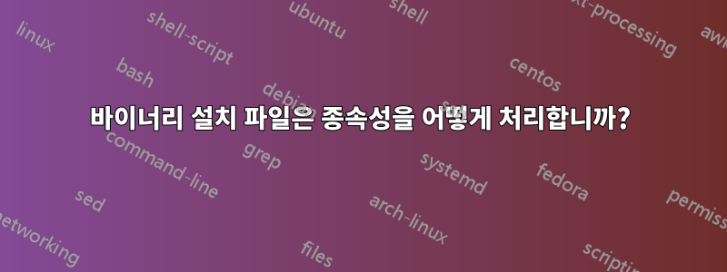 바이너리 설치 파일은 종속성을 어떻게 처리합니까?