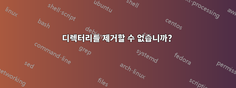 디렉터리를 제거할 수 없습니까?