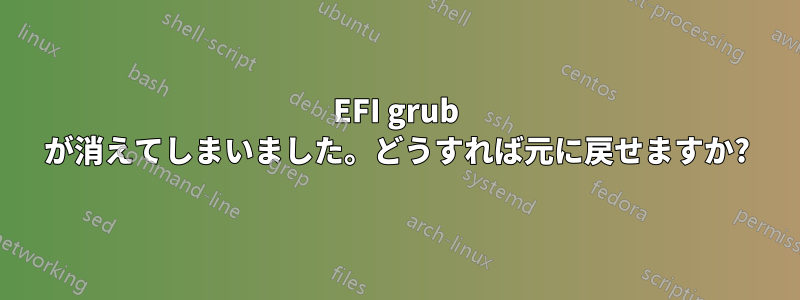 EFI grub が消えてしまいました。どうすれば元に戻せますか?