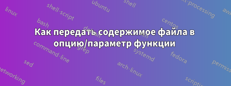 Как передать содержимое файла в опцию/параметр функции