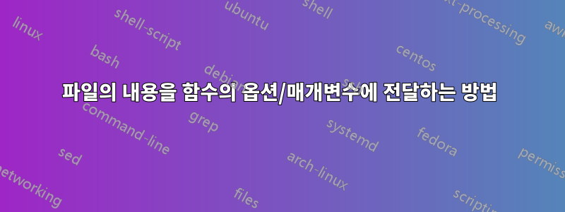 파일의 내용을 함수의 옵션/매개변수에 전달하는 방법