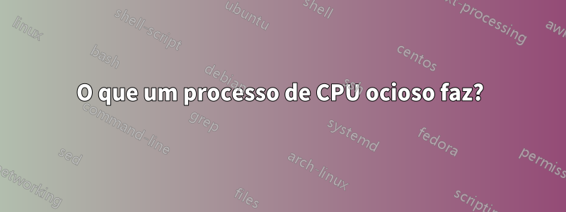 O que um processo de CPU ocioso faz?