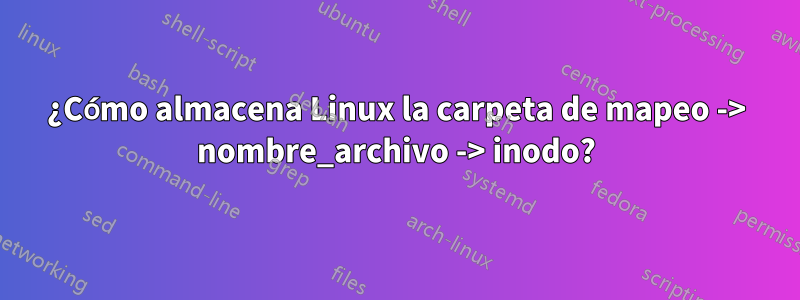 ¿Cómo almacena Linux la carpeta de mapeo -> nombre_archivo -> inodo?
