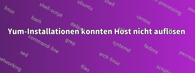 Yum-Installationen konnten Host nicht auflösen