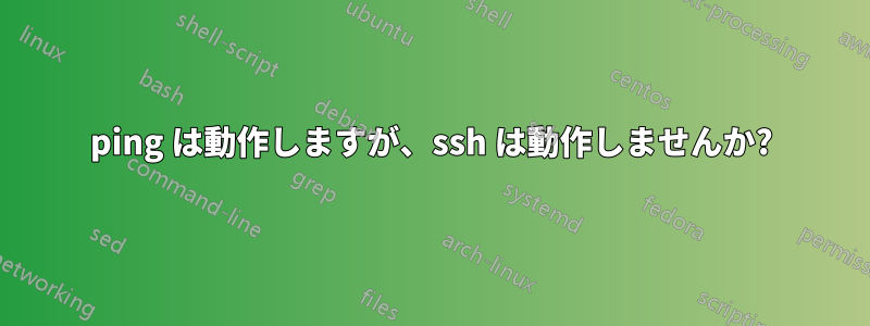 ping は動作しますが、ssh は動作しませんか?