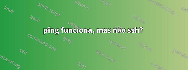 ping funciona, mas não ssh?
