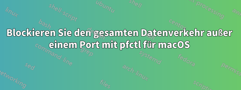 Blockieren Sie den gesamten Datenverkehr außer einem Port mit pfctl für macOS