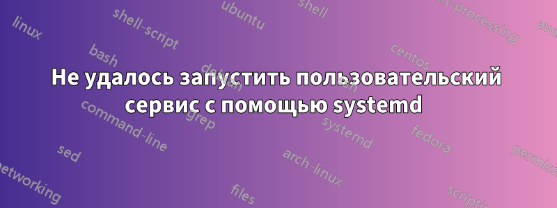 Не удалось запустить пользовательский сервис с помощью systemd 