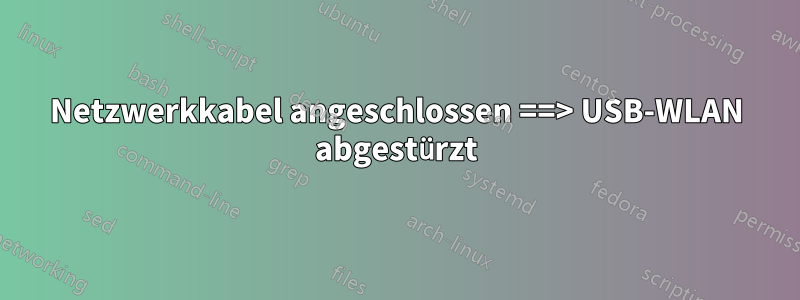 Netzwerkkabel angeschlossen ==> USB-WLAN abgestürzt