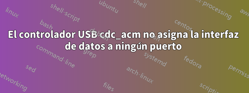El controlador USB cdc_acm no asigna la interfaz de datos a ningún puerto