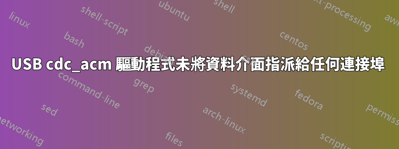 USB cdc_acm 驅動程式未將資料介面指派給任何連接埠