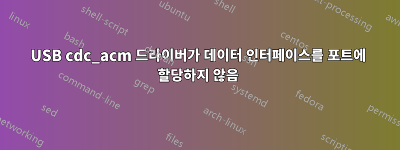 USB cdc_acm 드라이버가 데이터 인터페이스를 포트에 할당하지 않음