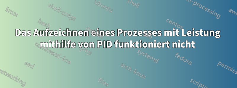 Das Aufzeichnen eines Prozesses mit Leistung mithilfe von PID funktioniert nicht