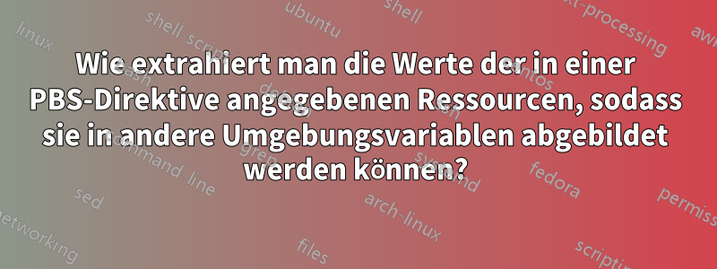 Wie extrahiert man die Werte der in einer PBS-Direktive angegebenen Ressourcen, sodass sie in andere Umgebungsvariablen abgebildet werden können?