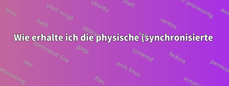 Wie erhalte ich die physische (synchronisierte) Festplattennutzung, ohne den Systemcache zu berücksichtigen?