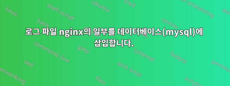 로그 파일 nginx의 일부를 데이터베이스(mysql)에 삽입합니다.