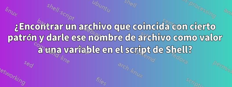 ¿Encontrar un archivo que coincida con cierto patrón y darle ese nombre de archivo como valor a una variable en el script de Shell?