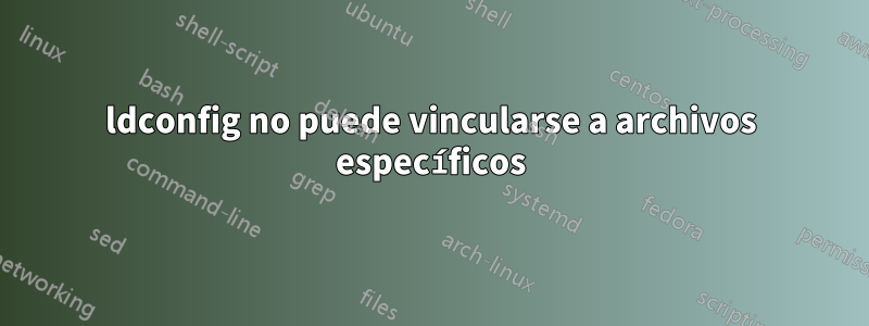 ldconfig no puede vincularse a archivos específicos