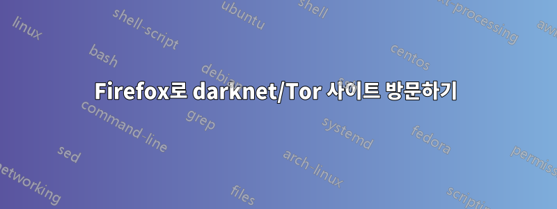 Firefox로 darknet/Tor 사이트 방문하기