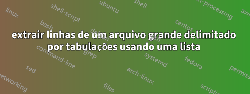 extrair linhas de um arquivo grande delimitado por tabulações usando uma lista