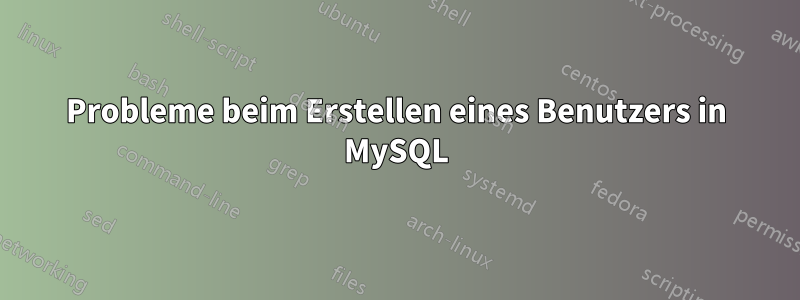 Probleme beim Erstellen eines Benutzers in MySQL