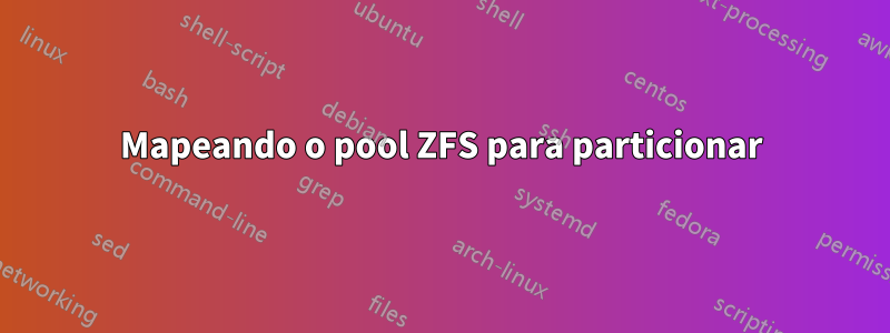 Mapeando o pool ZFS para particionar