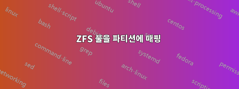 ZFS 풀을 파티션에 매핑