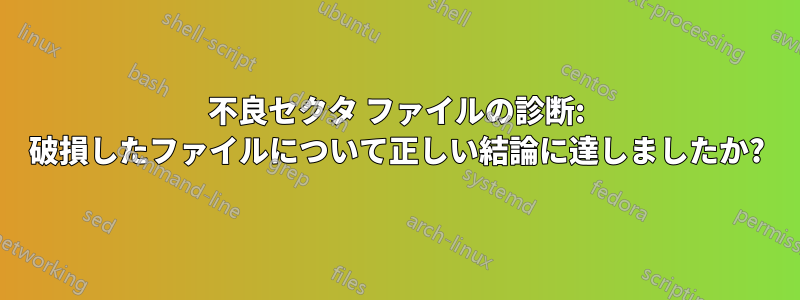 不良セクタ ファイルの診断: 破損したファイルについて正しい結論に達しましたか?