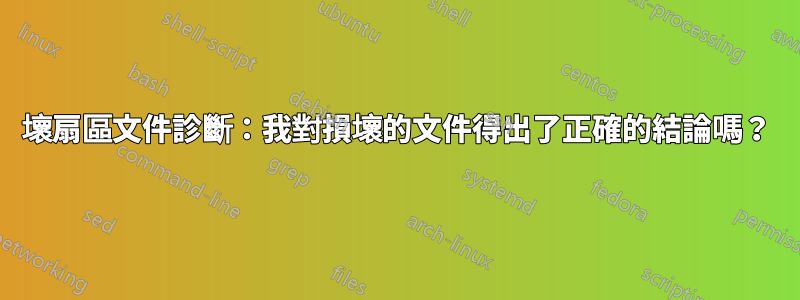 壞扇區文件診斷：我對損壞的文件得出了正確的結論嗎？