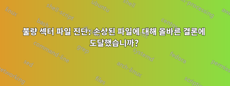 불량 섹터 파일 진단: 손상된 파일에 대해 올바른 결론에 도달했습니까?