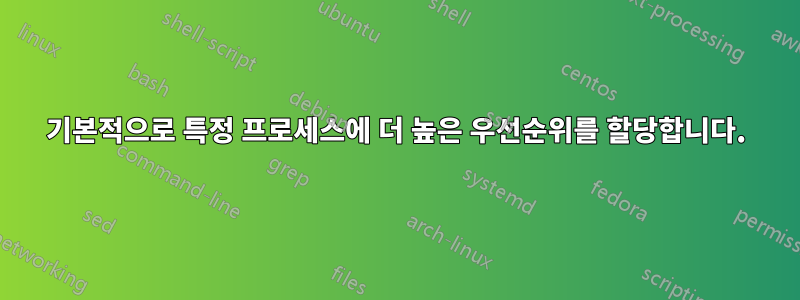 기본적으로 특정 프로세스에 더 높은 우선순위를 할당합니다.